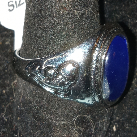 BLOWOUT PRICING Blue Cat's-eye Stone Unisex ring - Picture 3 of 5